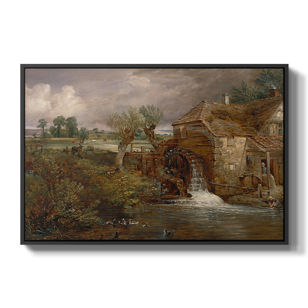 Parham Mill, Gillingham, 1826 - Floater Framed Canvas Print