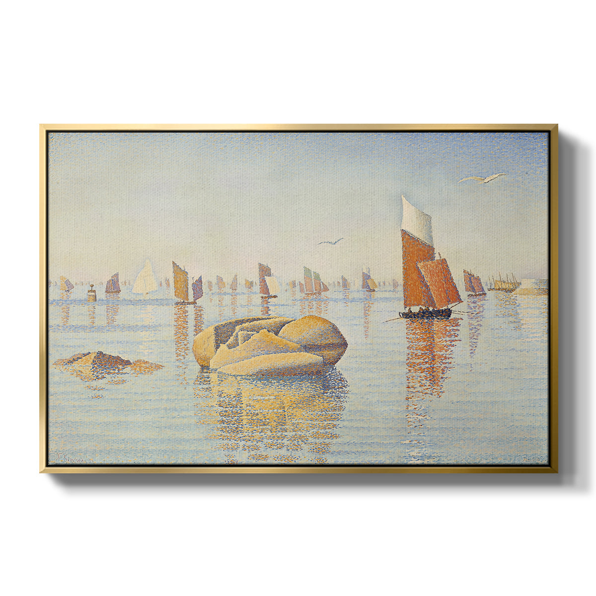 Concarneau, Quiet Morning, Opus 219, 1891 - Floater Framed Canvas Print