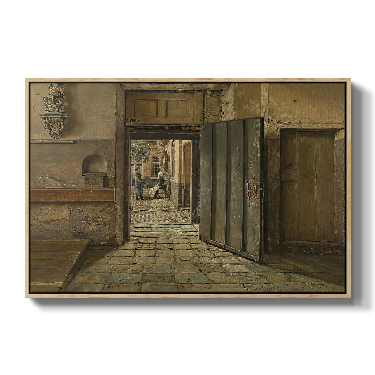 The Conversation, 1884 - Floater Framed Canvas Print
