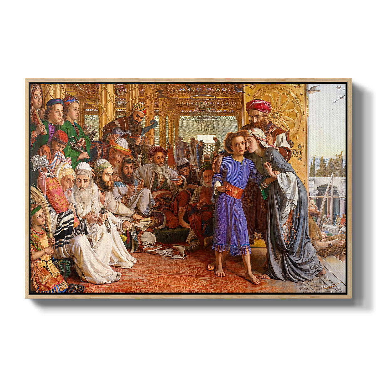 The Finding of the Saviour in the Temple, 1854-1860 - Floater Framed Canvas Print