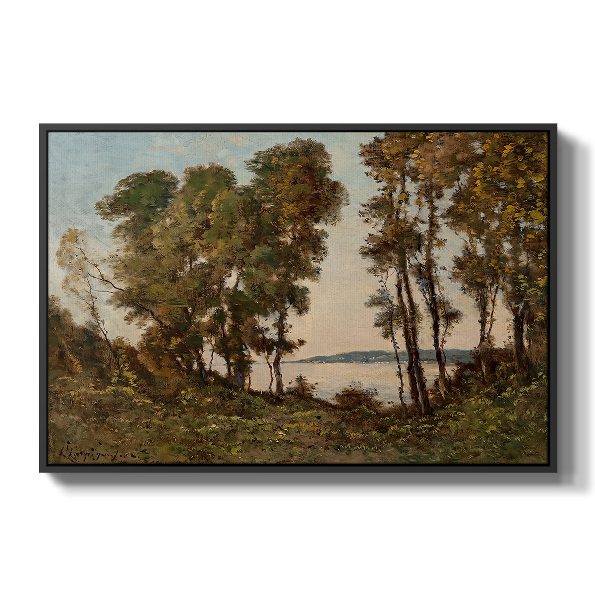 The Banks of the Allier, 1894 - Floater Framed Canvas Print