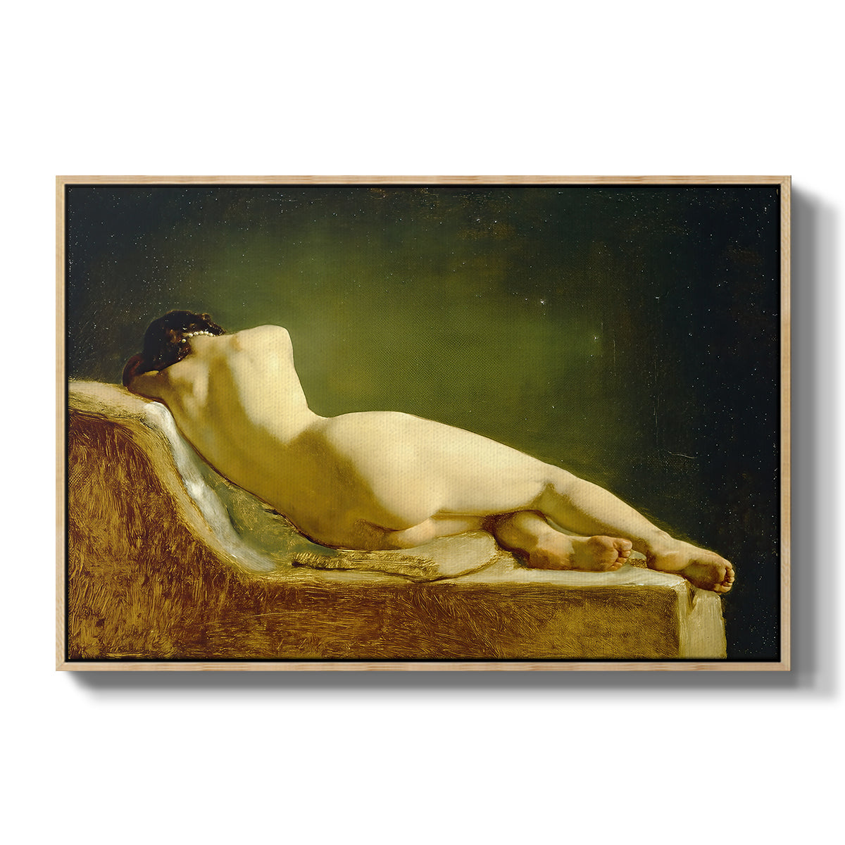 Reclining Nude (Liggende model), 1833 - Floater Framed Canvas Print