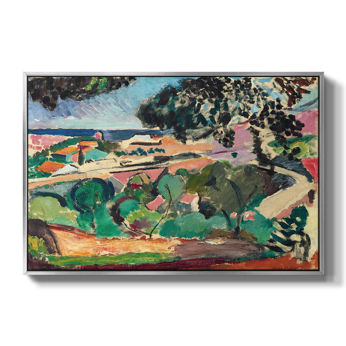 Landscape at Collioure, 1907 - Floater Framed Canvas Print