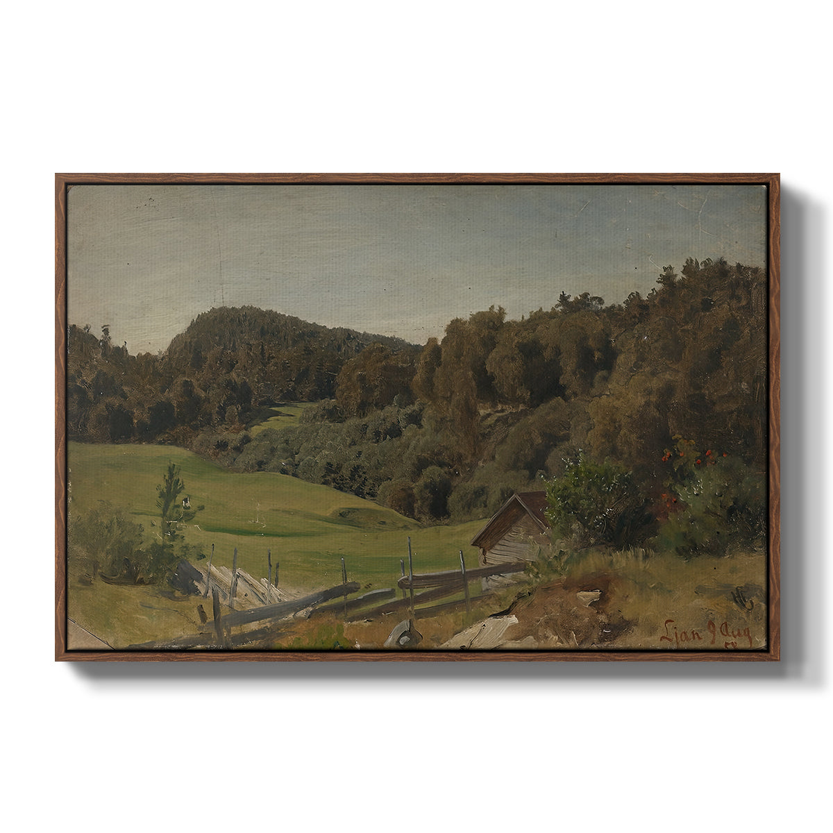 Landscape at Ljan, 1858 - Floater Framed Canvas Print