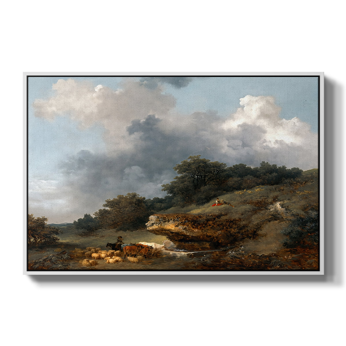 The Watering Place, c. 1765 - Floater Framed Canvas Print