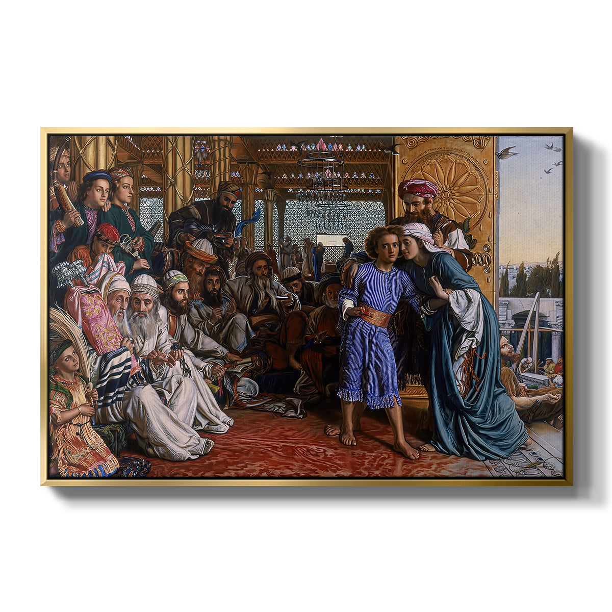 The Finding of the Saviour in the Temple, 1854-1860 - Floater Framed Canvas Print