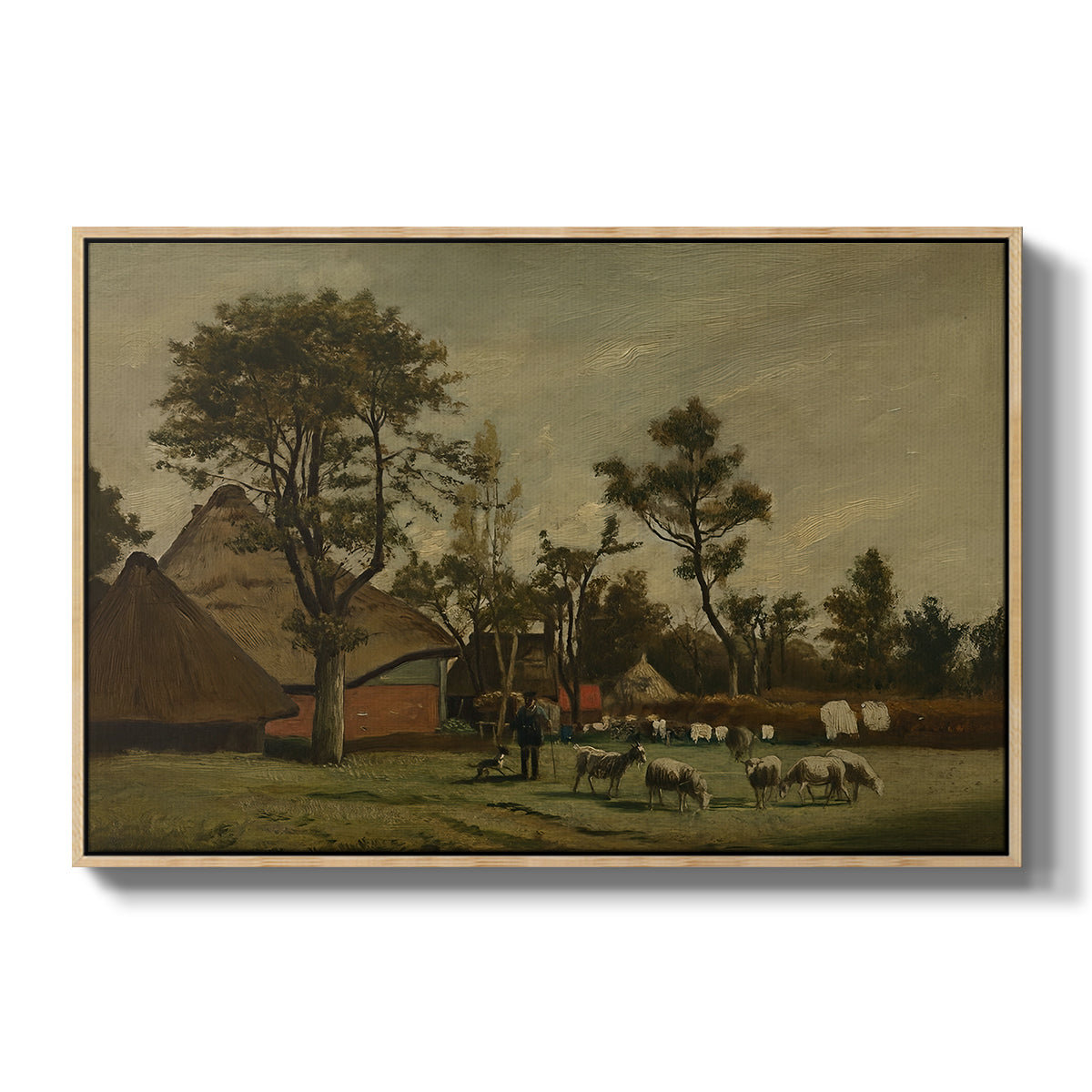 Farmhouse, c. 1865-1875 - Floater Framed Canvas Print