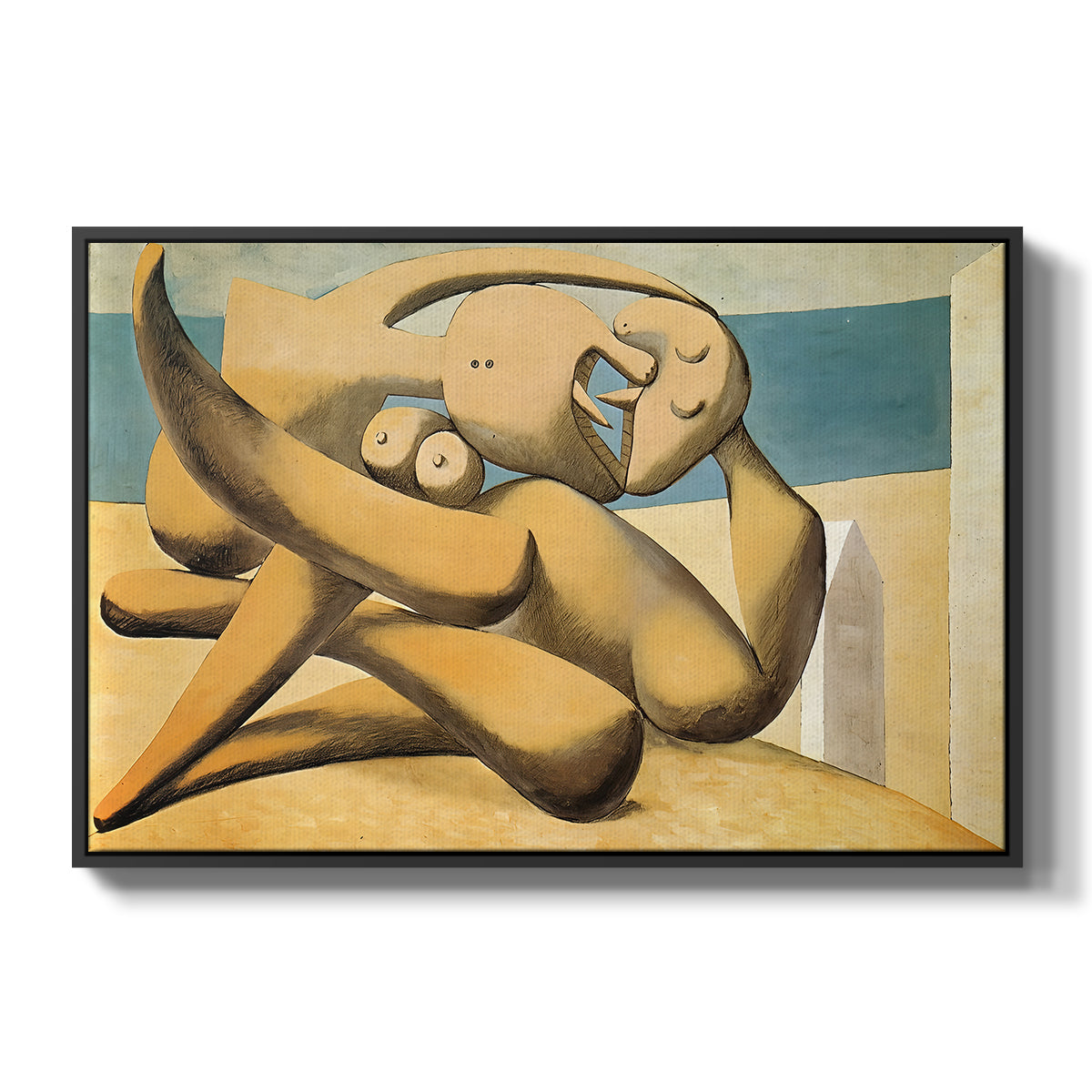 Figures at the Seaside (The Kiss), 1931 - Floater Framed Canvas Print