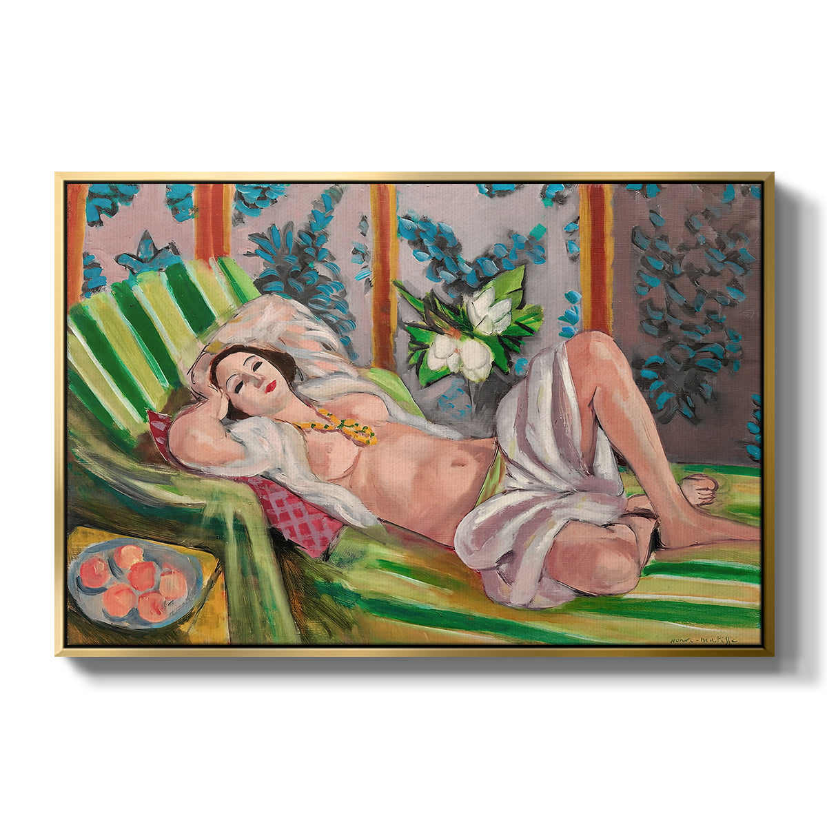 Odalisque Couchée Aux Magnolias, c. 1923 - Floater Framed Canvas Print