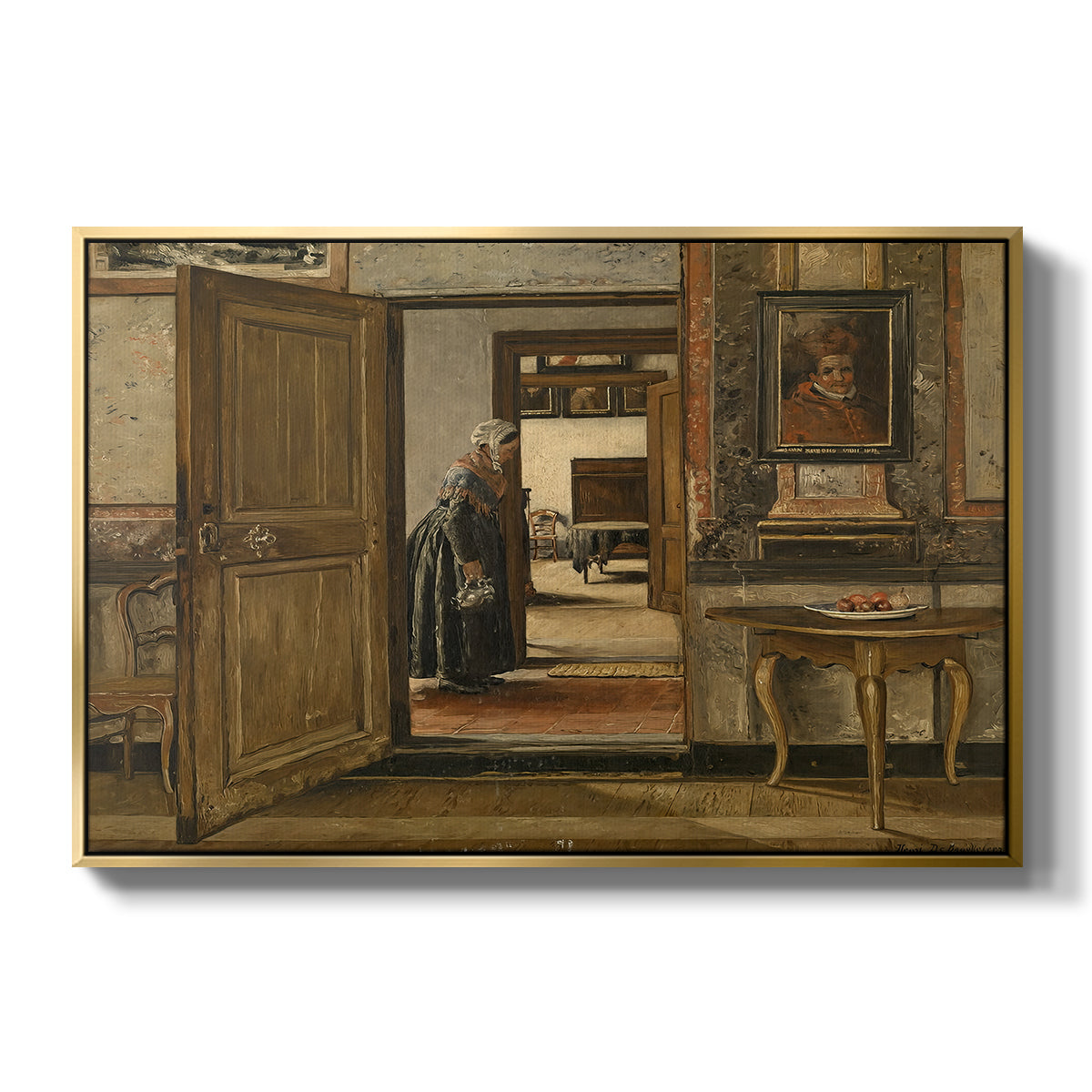 Interior of the Terninck Institution in Antwerp, 1884 - Floater Framed Canvas Print