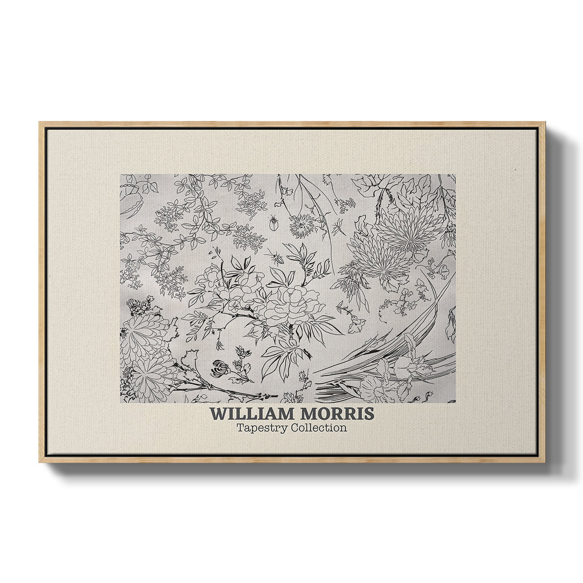 Fleurs, 1866 (Morris Inspired) - Floater Framed Canvas Print