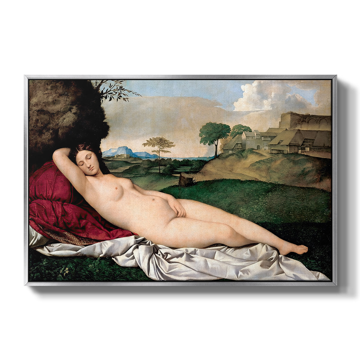 Sleeping Venus, c. 1510 - Floater Framed Canvas Print