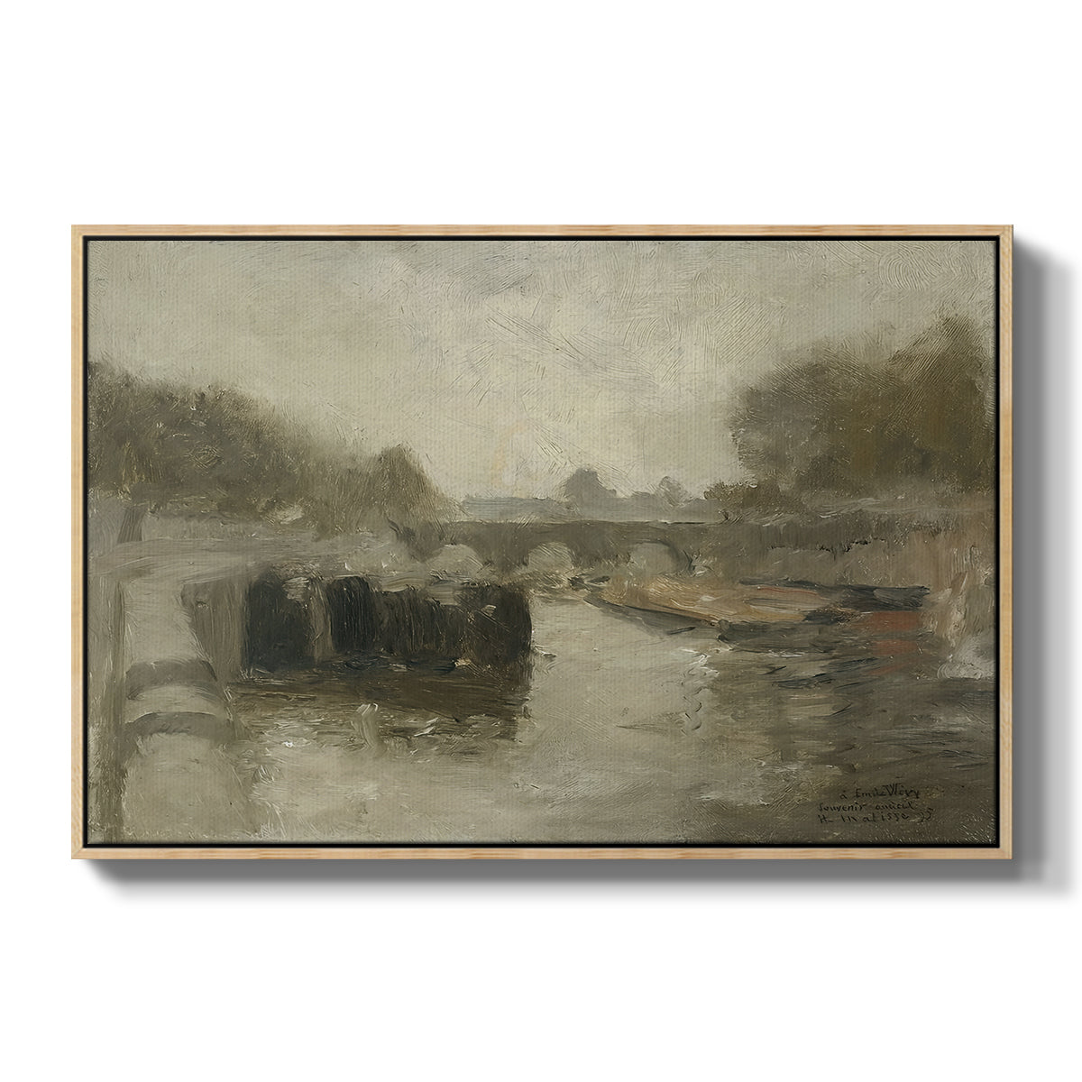 The Bridge (Le pont), 1895 - Floater Framed Canvas Print