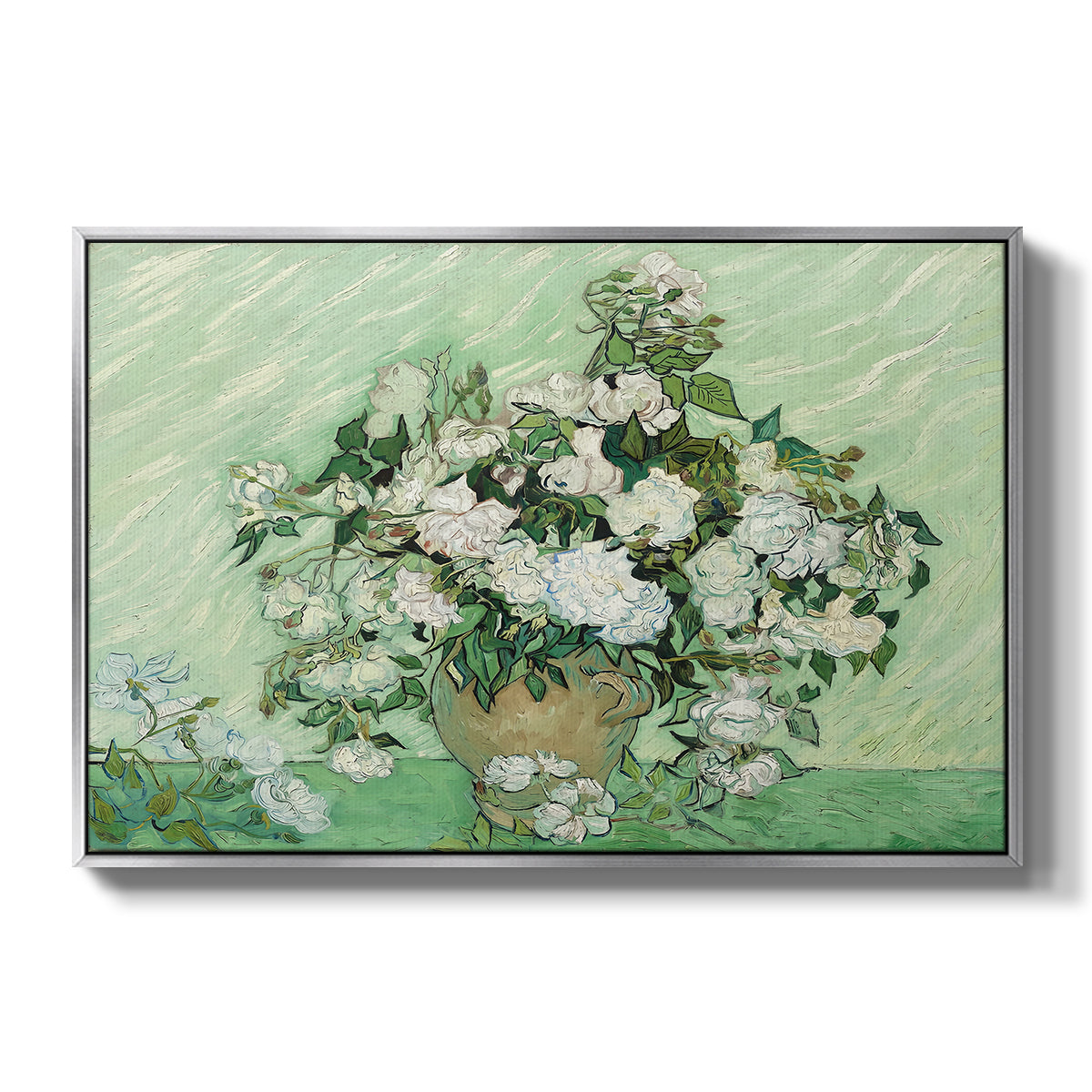 Roses, 1890 - Floater Framed Canvas Print