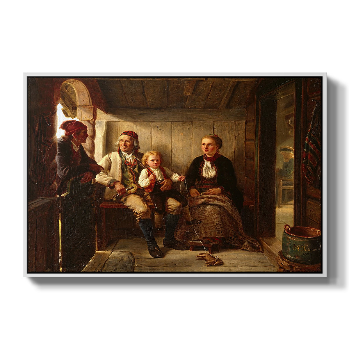 Neighbors (Naboer), 1855 - Floater Framed Canvas Print