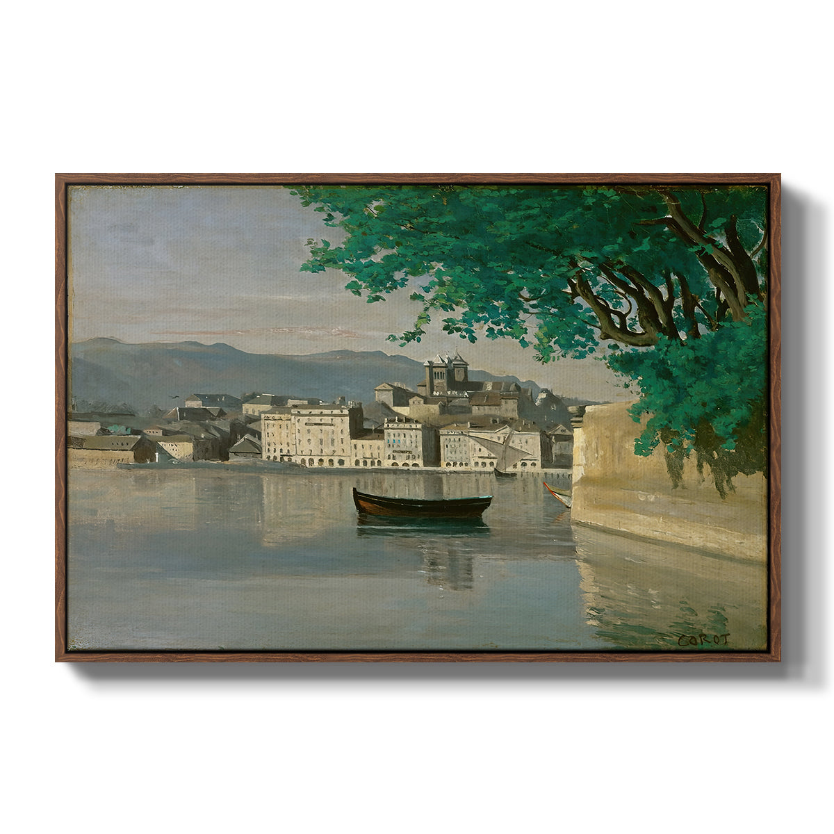 Geneva View of Part of the City, c. 1834-1835 - Floater Framed Canvas Print