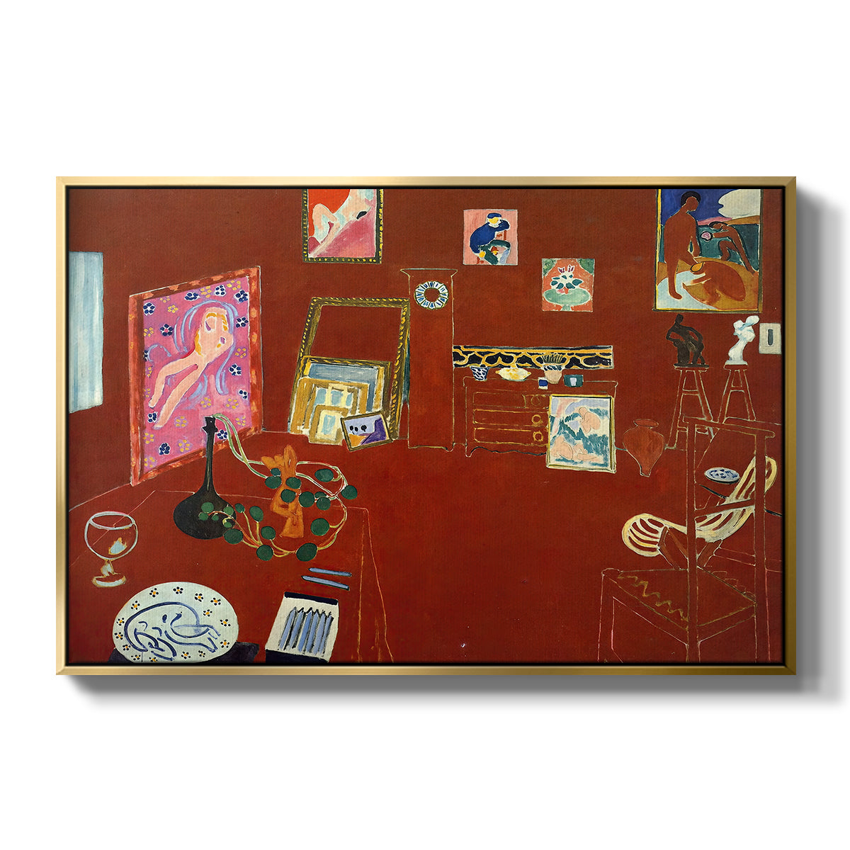 The Red Studio (L'Atelier Rouge), 1911 - Floater Framed Canvas Print