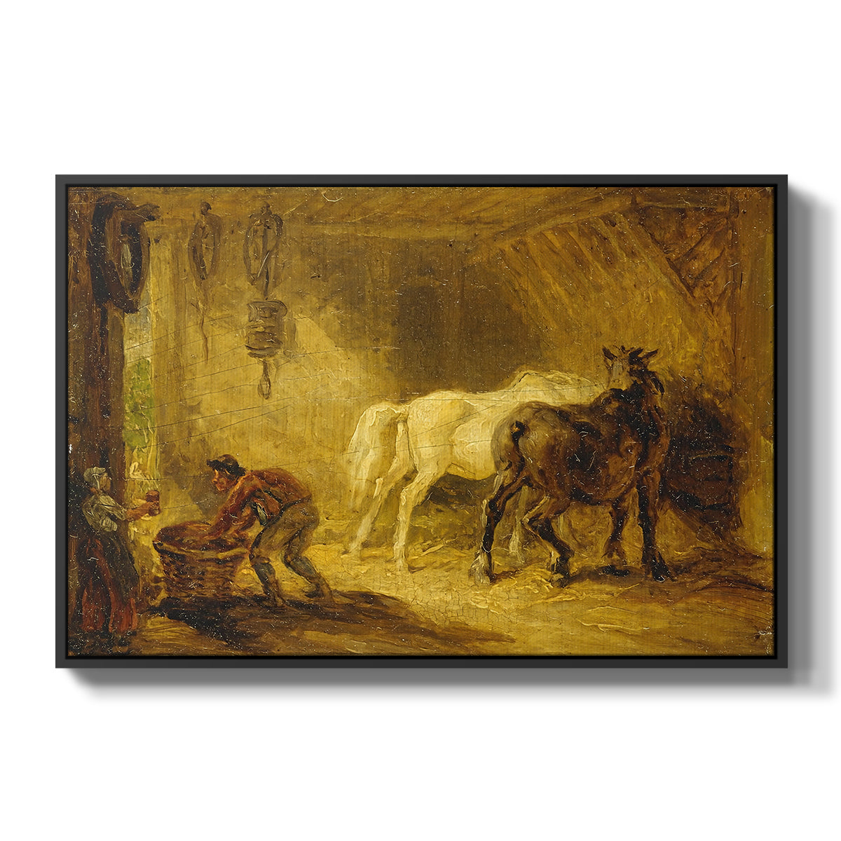 Heath Ewe and Lambs, 1810 - Floater Framed Canvas Print