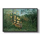 Fight Between a Tiger and a Buffalo, 1908 - Floater Framed Canvas Print