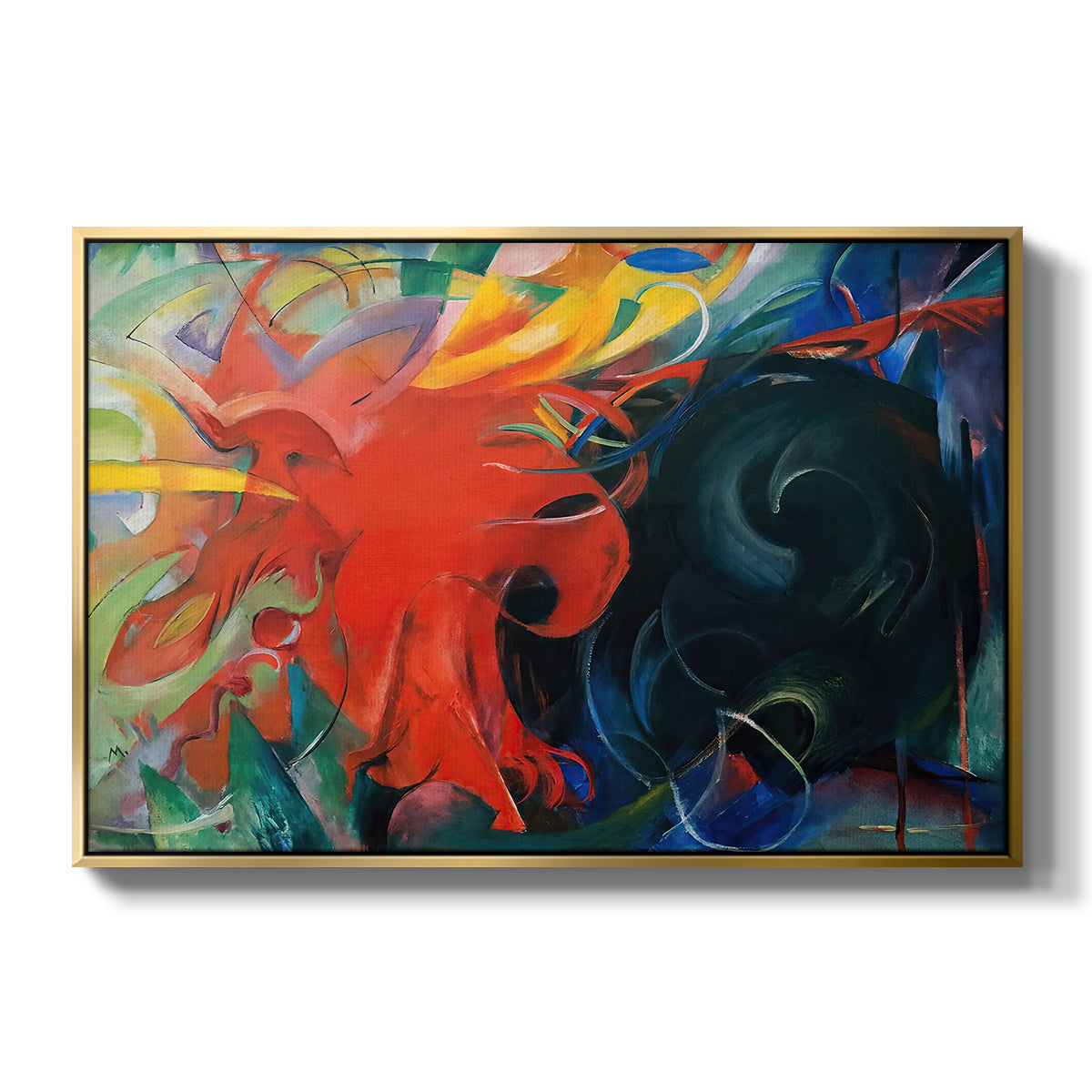 Fighting Forms, 1914 - Floater Framed Canvas Print