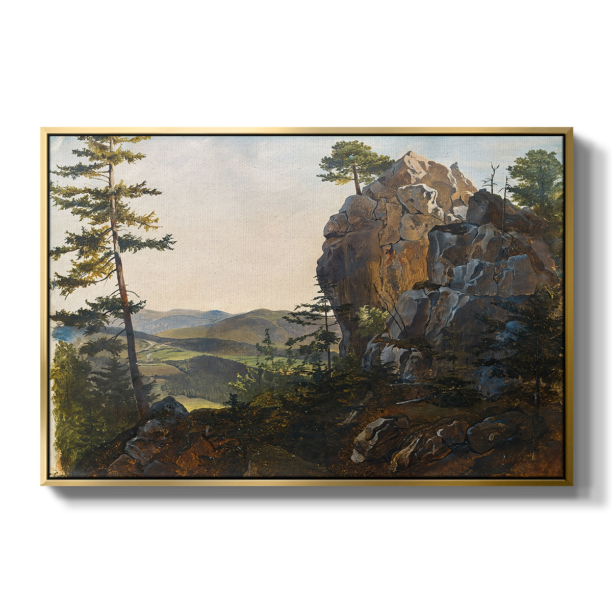 Landscape with the Balbersteine near Miesenbach, 1839 - Floater Framed Canvas Print