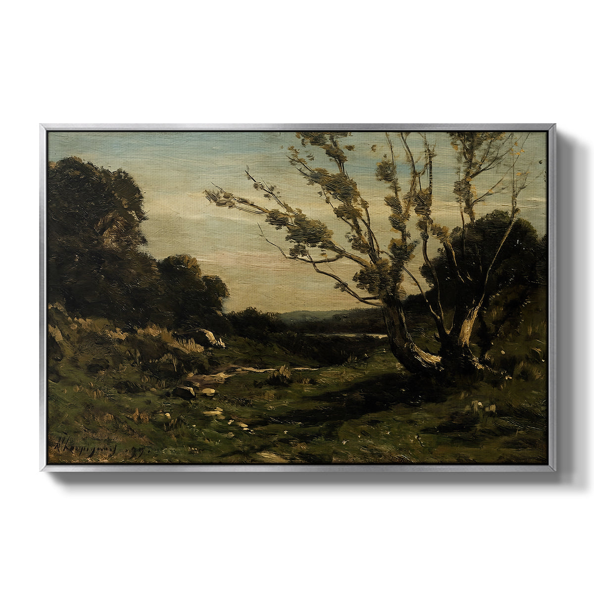 Morning in the Nievre, 1877 - Floater Framed Canvas Print