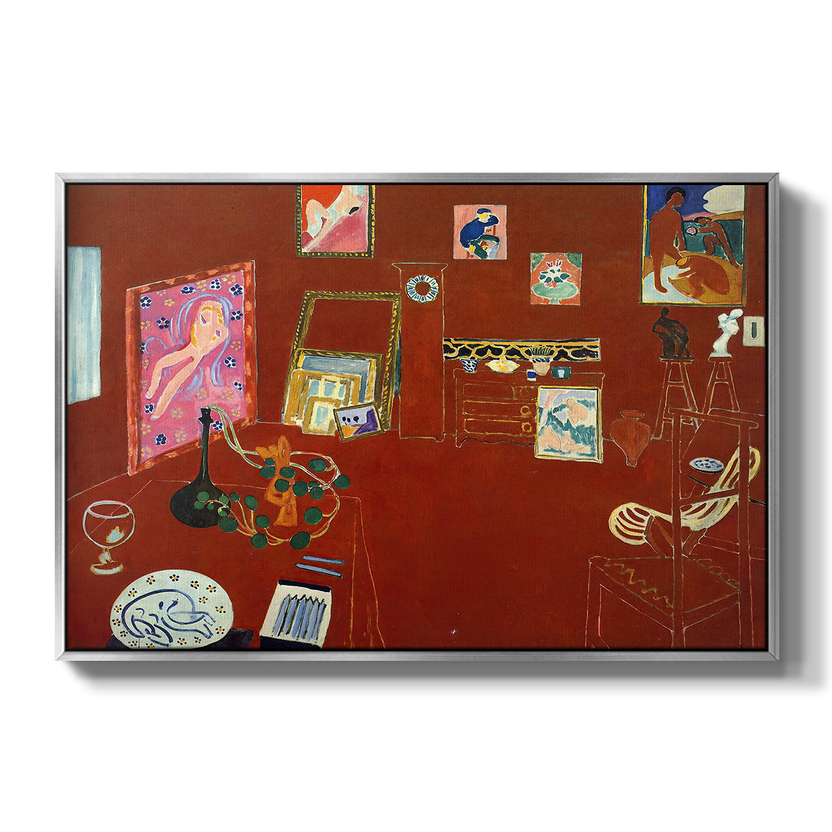 The Red Studio (L'Atelier Rouge), 1911 - Floater Framed Canvas Print