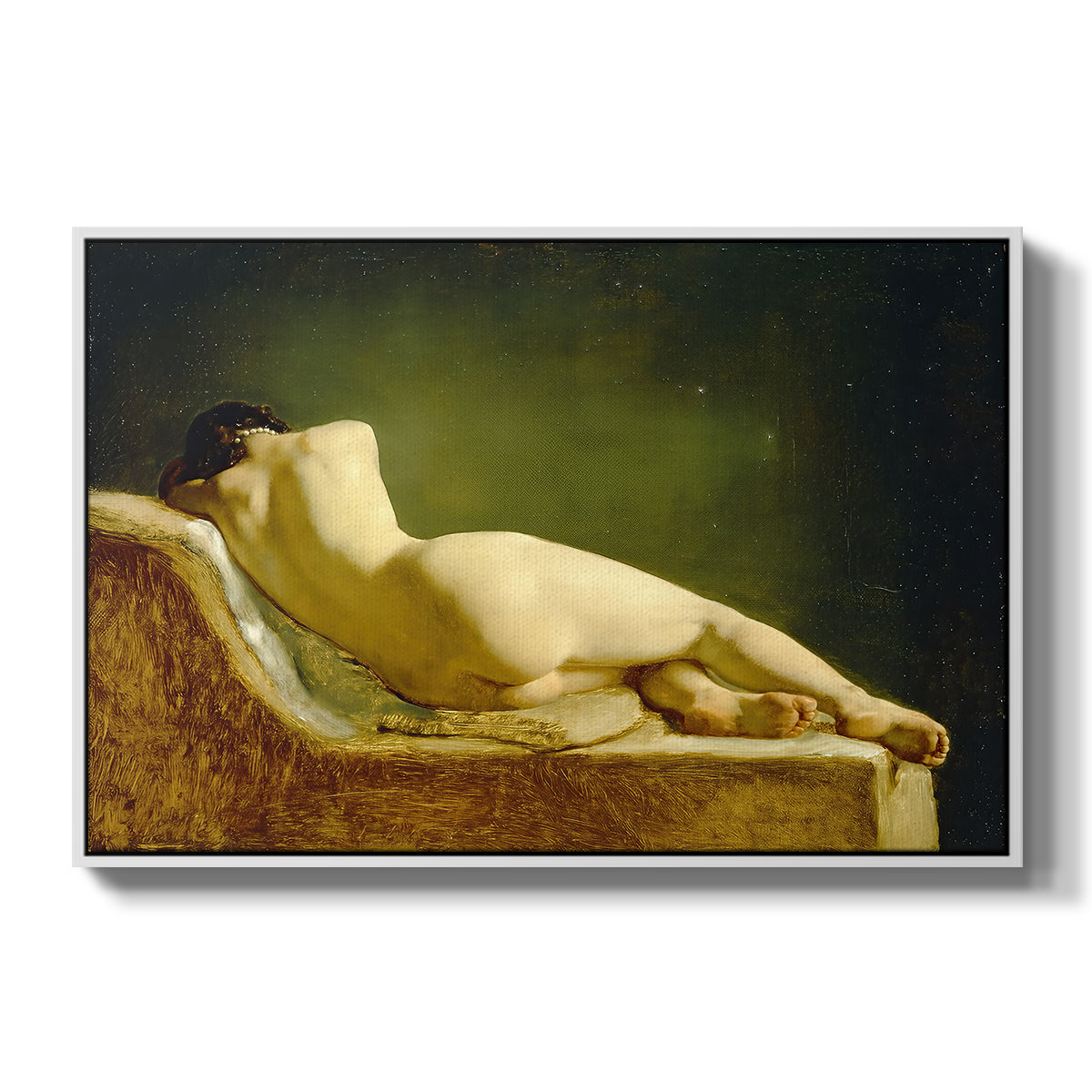 Reclining Nude (Liggende model), 1833 - Floater Framed Canvas Print