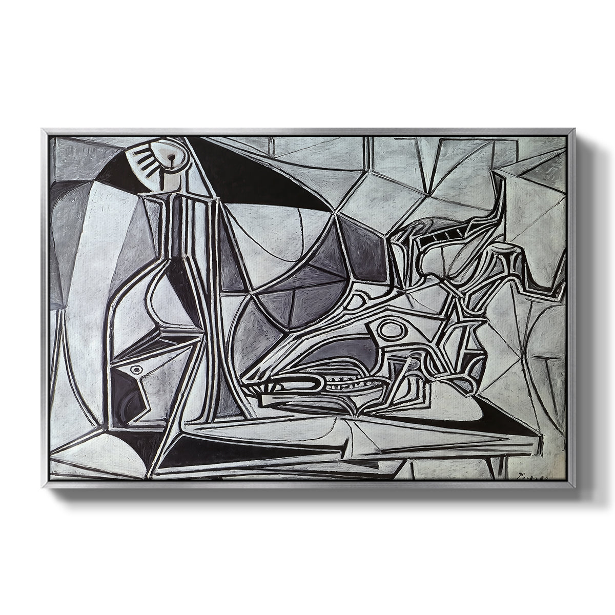 Goat's Skull, Bottle and Candle, 1952 - Floater Framed Canvas Print