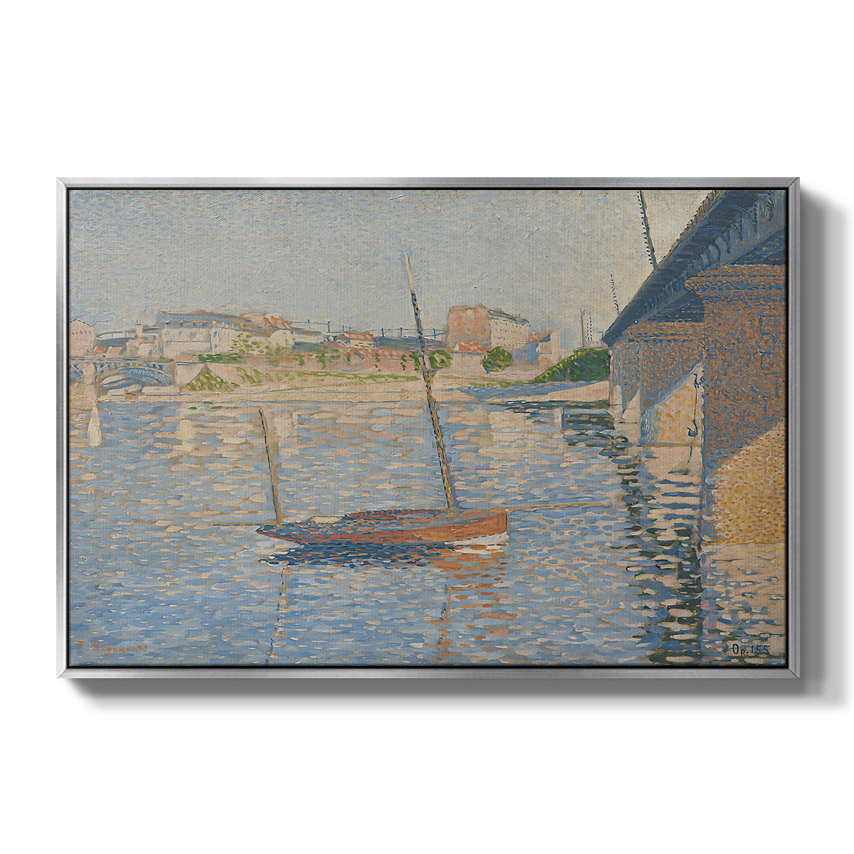 Le Clipper, Asnières, 1887 - Floater Framed Canvas Print