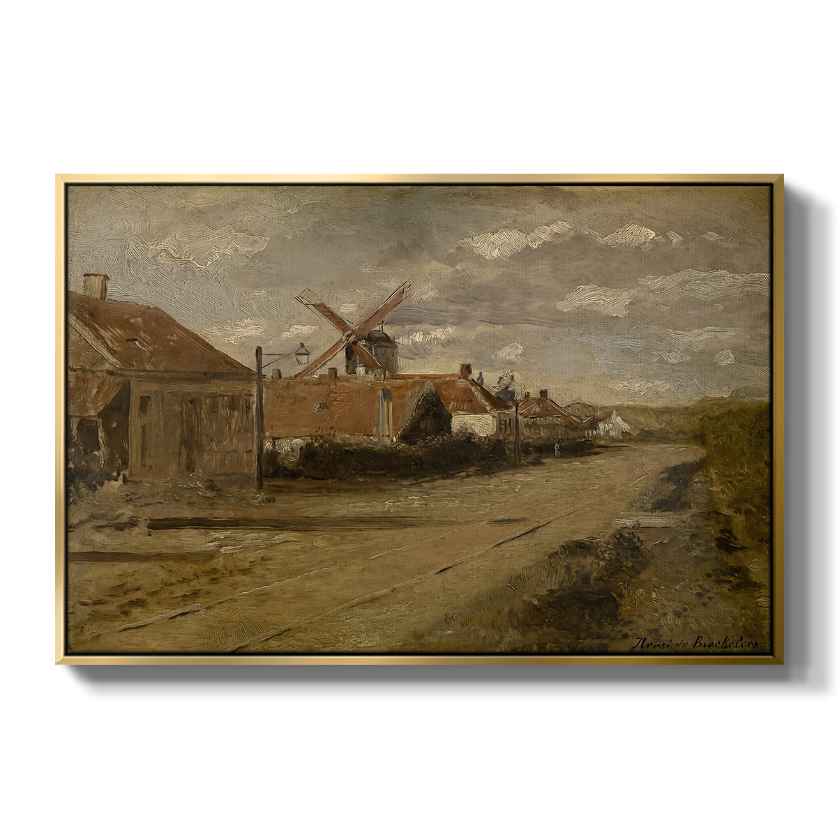 The Mill at Kiel, c. 1885-1888 - Floater Framed Canvas Print