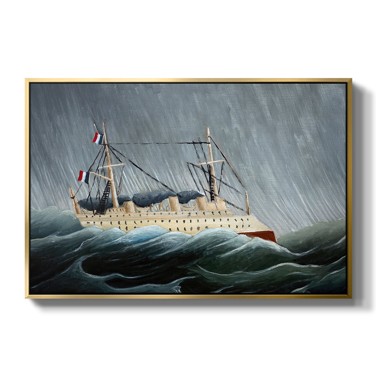 A Ship in the Storm, c. 1899 - Floater Framed Canvas Print