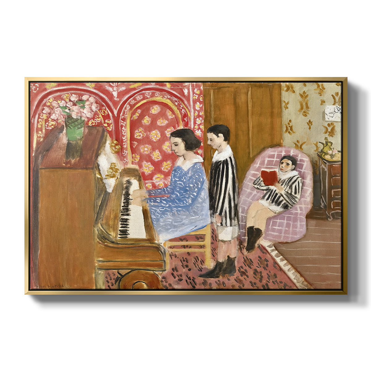 The Piano Lesson, 1923 - Floater Framed Canvas Print