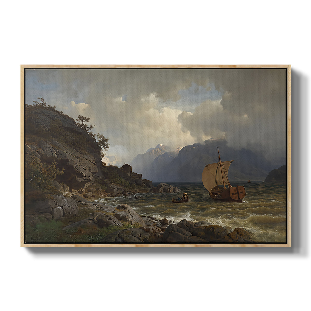 From the Western Coast of Norway, 1862 - Floater Framed Canvas Print