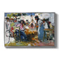 Net Menders in Valencia, 1909 - Floater Framed Canvas Print