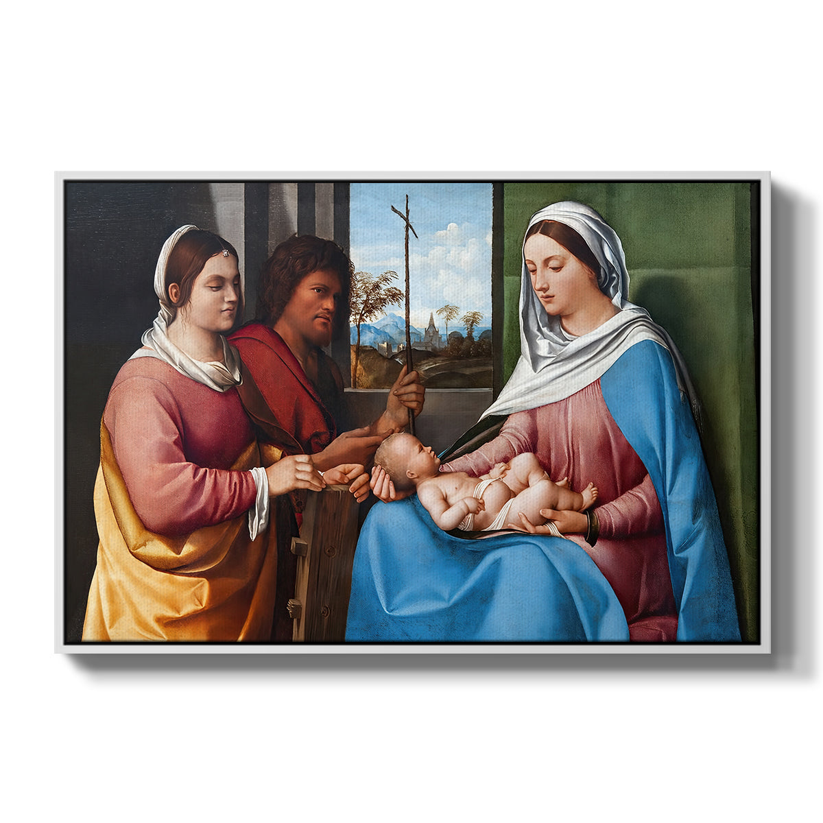 Sacred Conversation, c. 1505 - Floater Framed Canvas Print