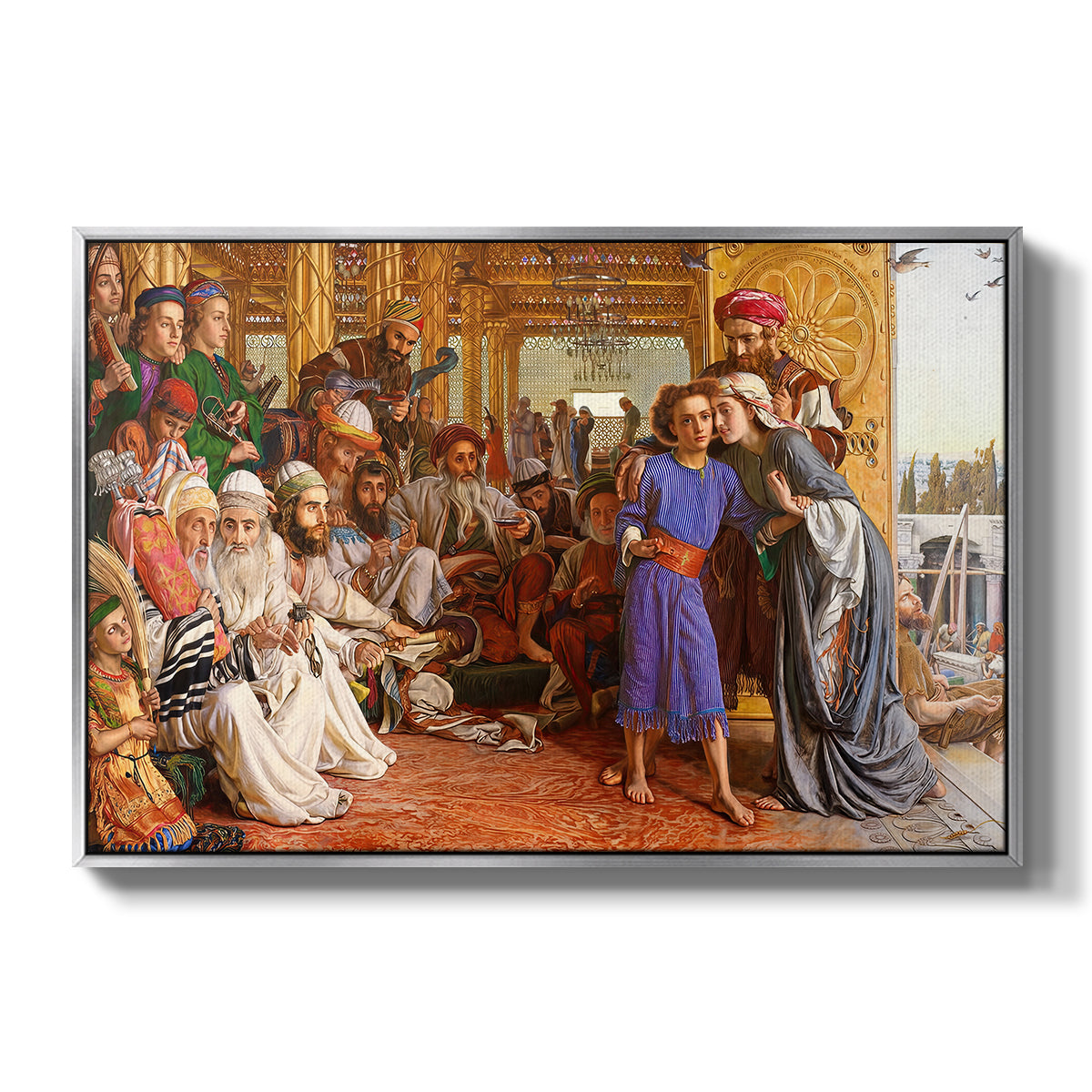 The Finding of the Saviour in the Temple, 1854-1860 - Floater Framed Canvas Print