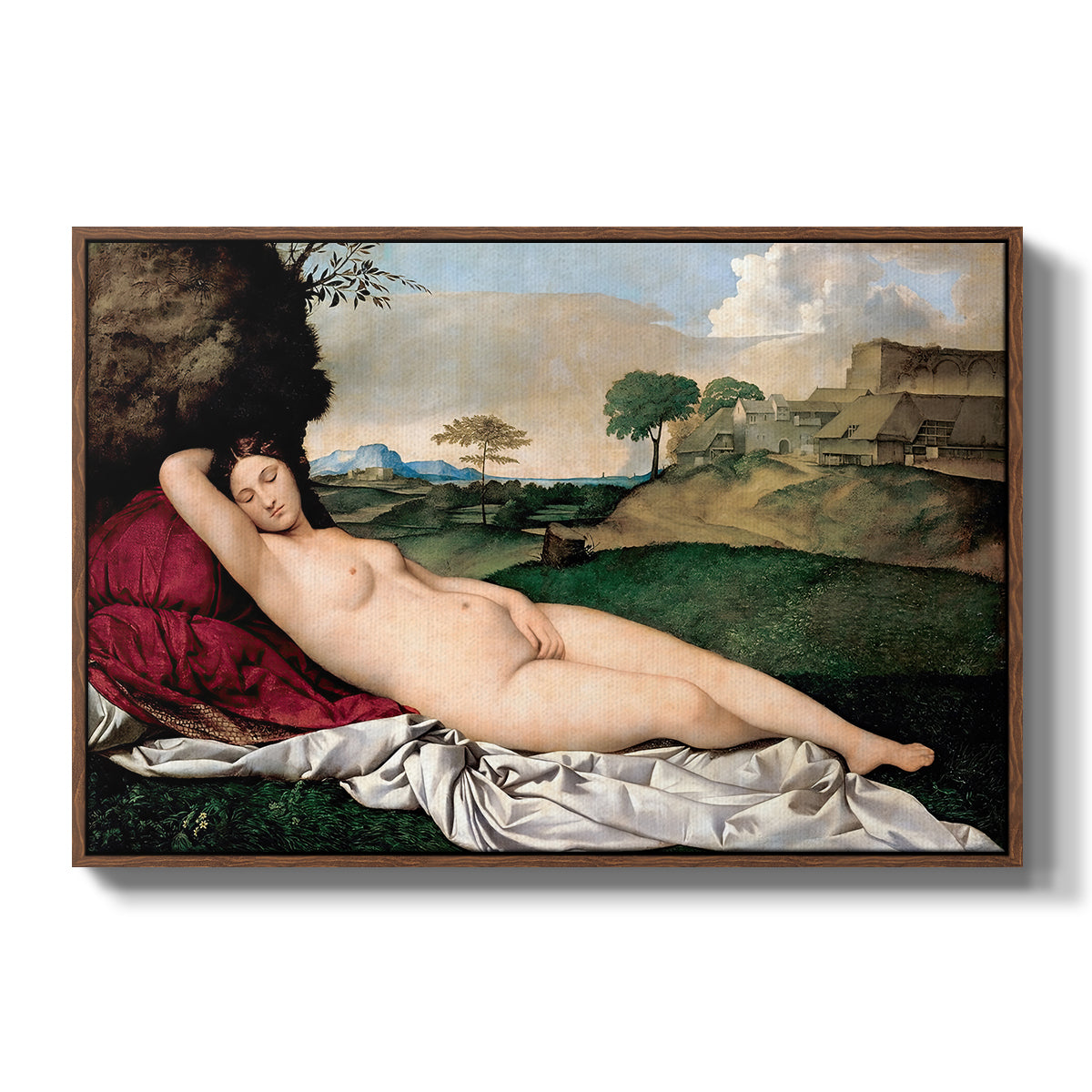 Sleeping Venus, c. 1510 - Floater Framed Canvas Print