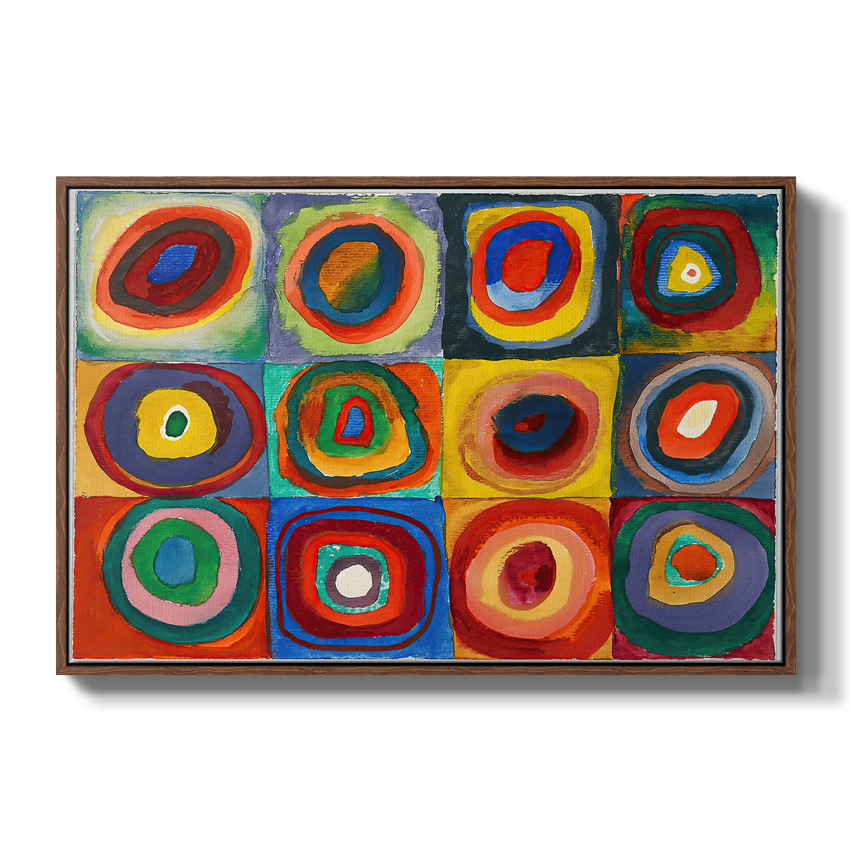 Color Study: Squares with Concentric Circles, 1913 - Floater Framed Canvas Print