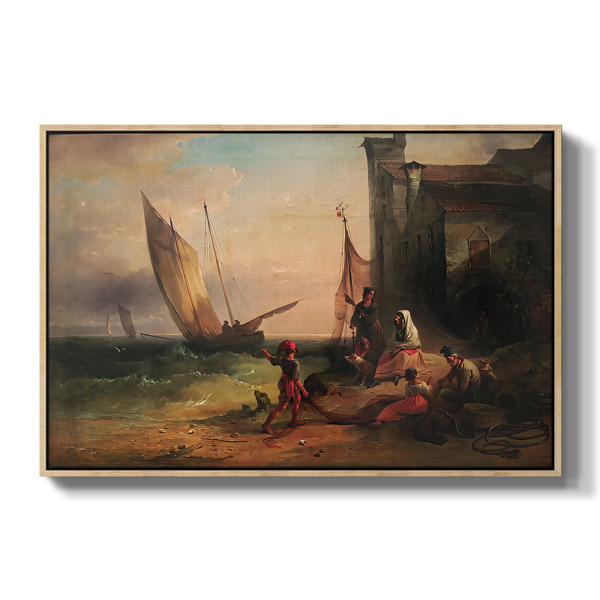 Fisherman's Family from Chioggia, 1838 - Floater Framed Canvas Print