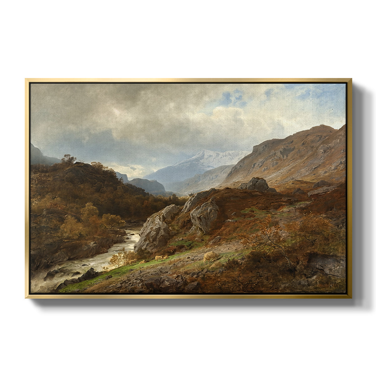 Mountain Landscape, 1864 - Floater Framed Canvas Print