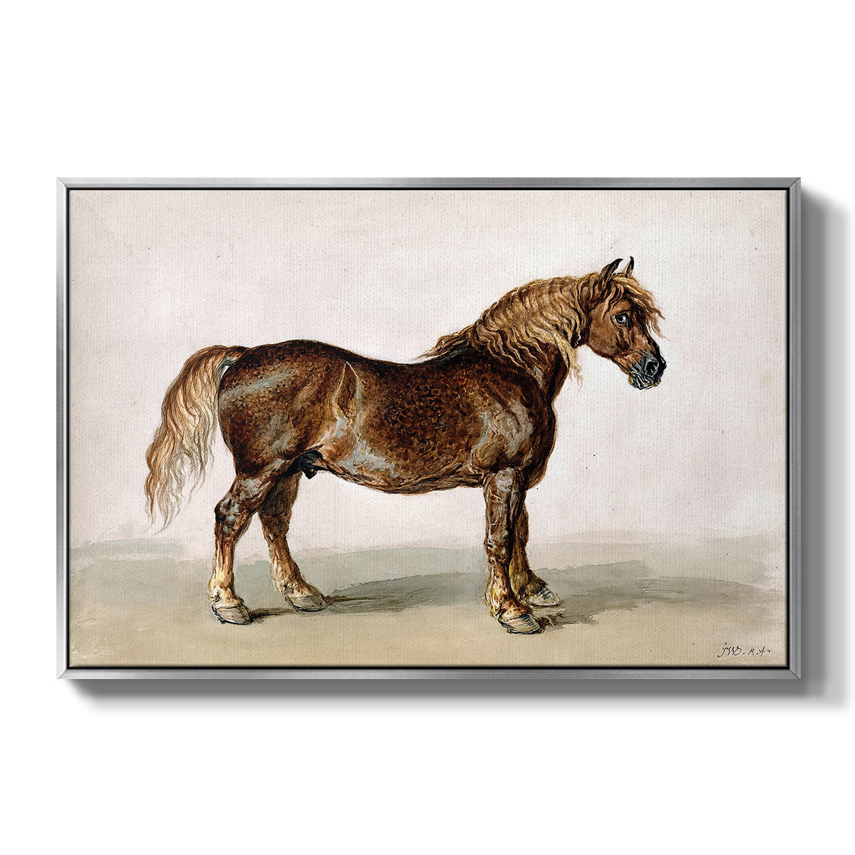 A Cart-Horse - Floater Framed Canvas Print