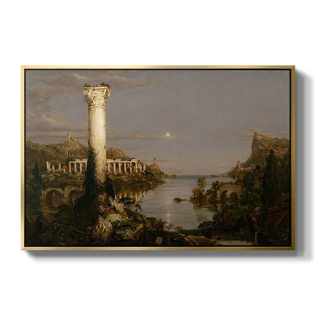 The Course of Empire: Desolation, 1836 - Floater Framed Canvas Print
