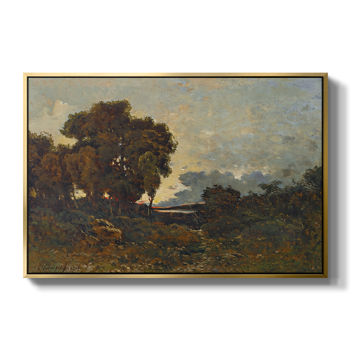 Sunset on the Allier (Soleil couchant sur l'Allier), 1904 - Floater Framed Canvas Print