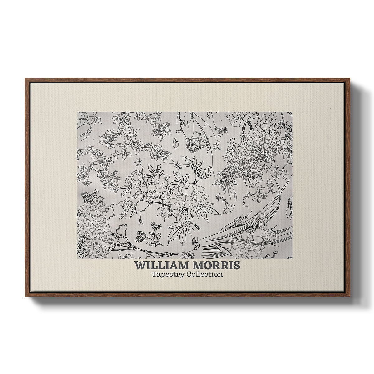 Fleurs, 1866 (Morris Inspired) - Floater Framed Canvas Print