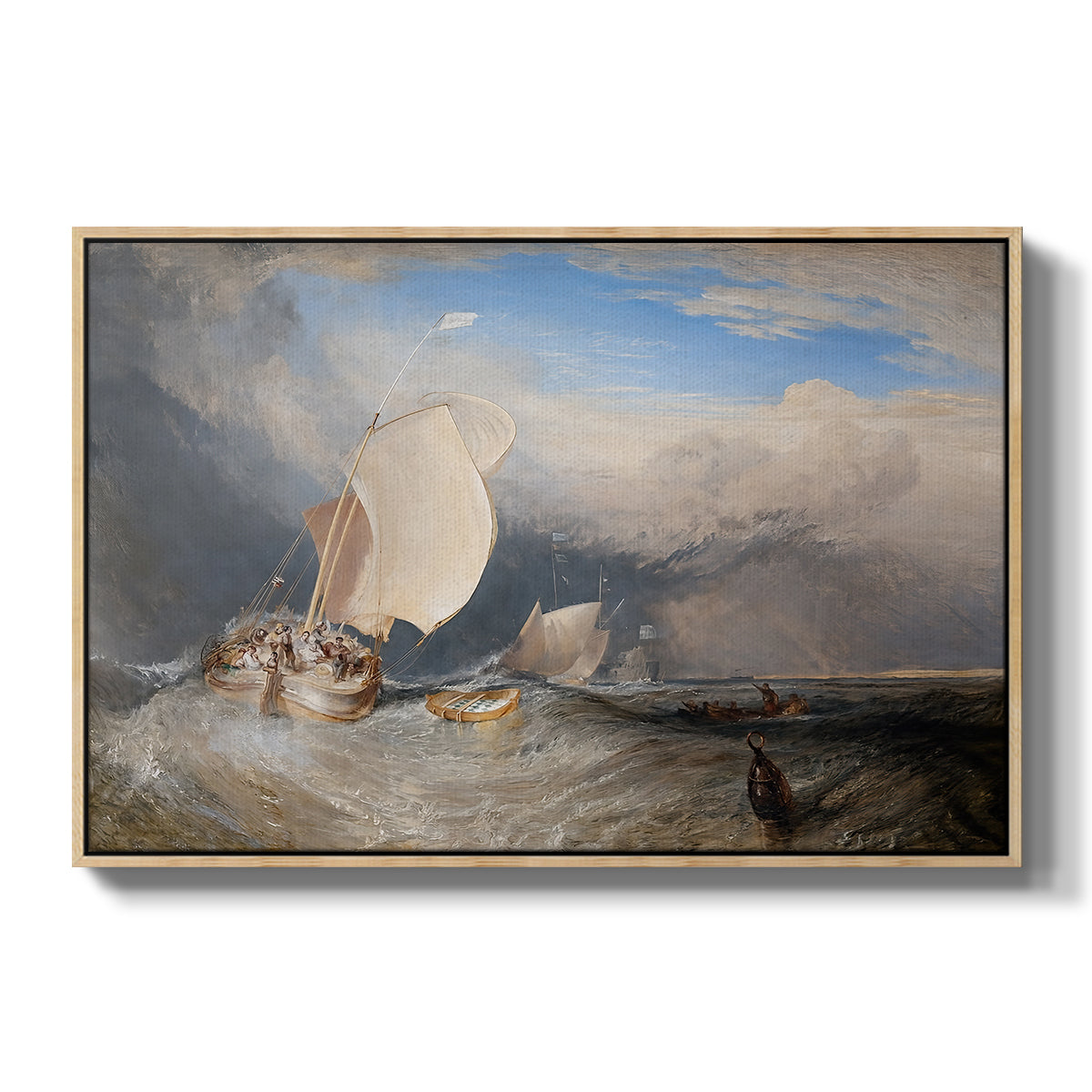 Fishing Boats with Hucksters Bargaining for Fish, 1837-1838 - Floater Framed Canvas Print