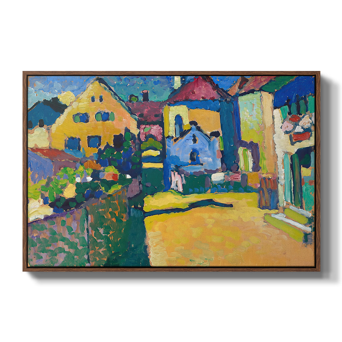 Green Lane in Murnau, 1909 - Floater Framed Canvas Print