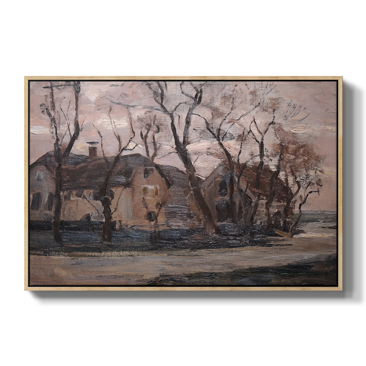 Farm near Duivendrecht in the Evening, c. 1905 - Floater Framed Canvas Print