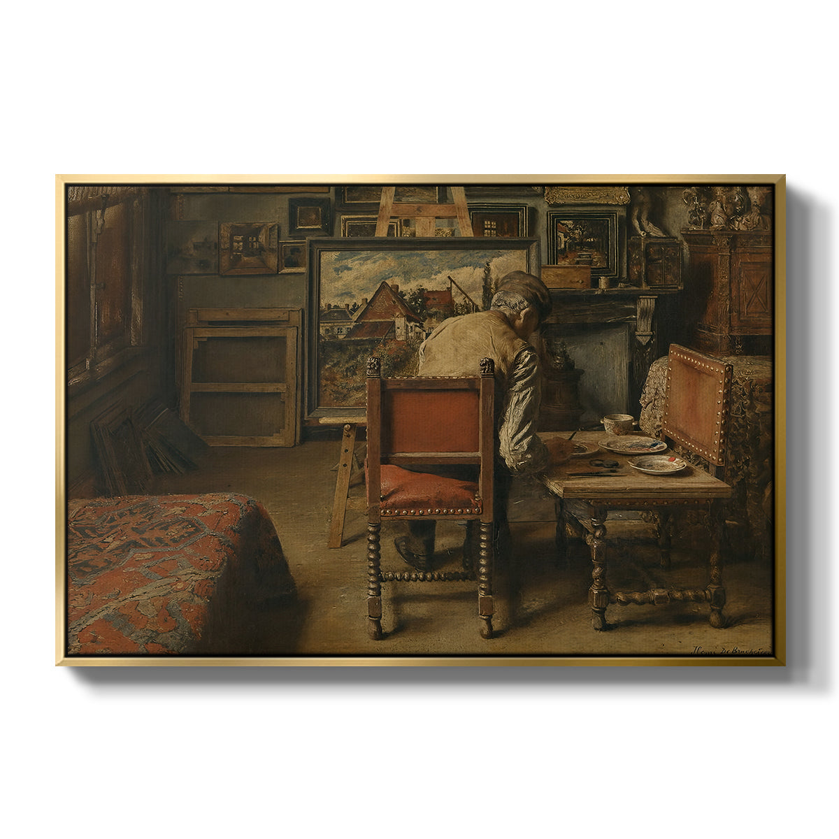 The Retoucher (The Restorer), 1876 - Floater Framed Canvas Print