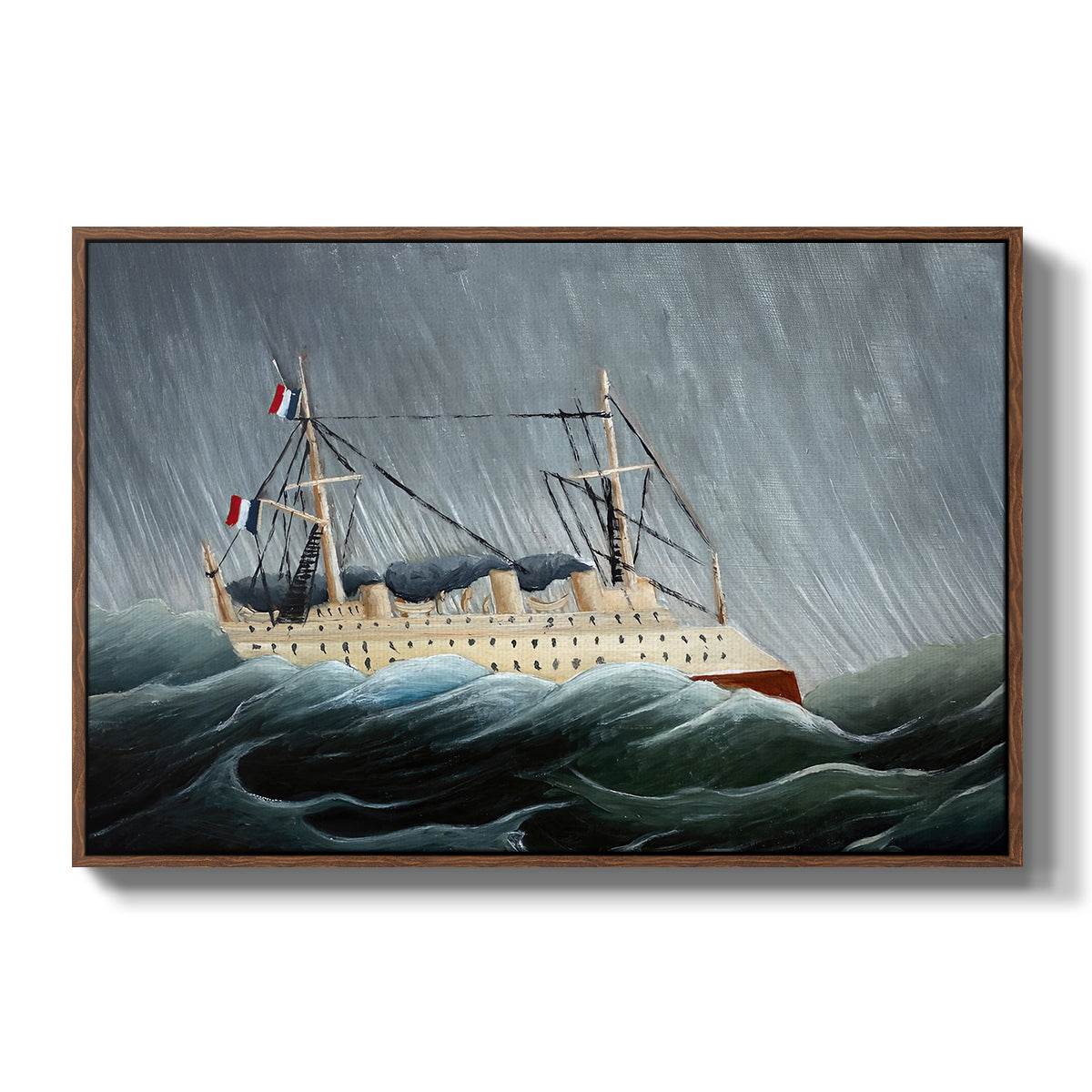 A Ship in the Storm, c. 1899 - Floater Framed Canvas Print